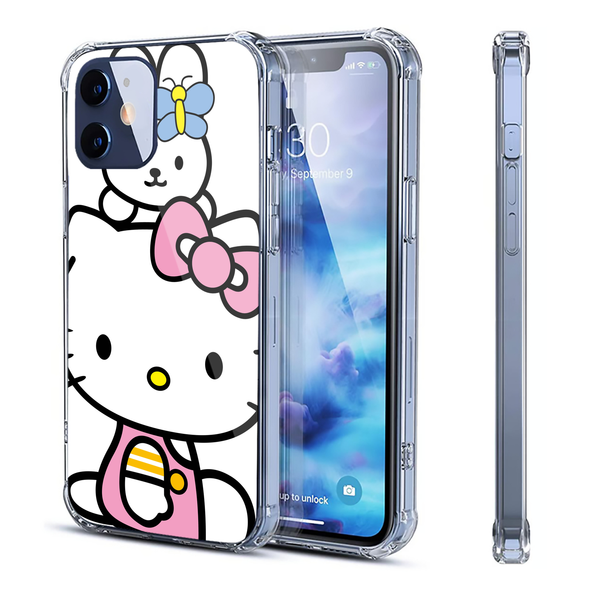 （画像用） Hello Kitty ハローキティ 【iPhone 12シリーズ対応】透明スマホケース（クリアソフトケース）